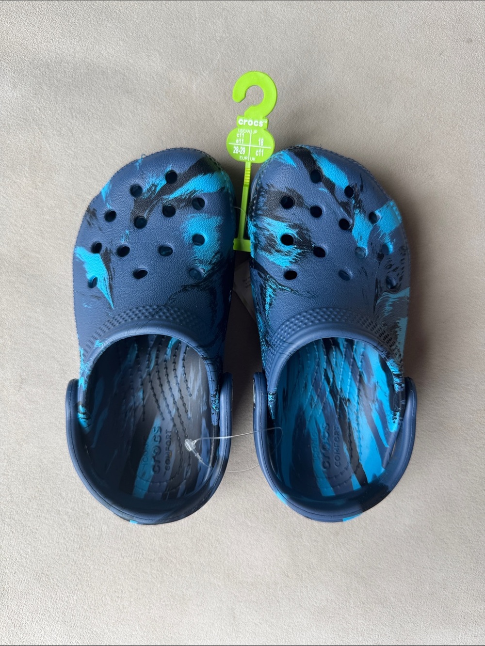 CROCS Kids Blue & Teal Marble Clog